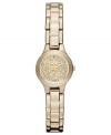 The picture of golden grace, this shining watch from DKNY glitters with pave crystal accents.