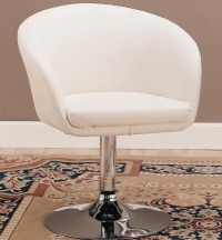 Swivel Chair in White bycast leather-like vinyl