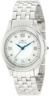 Invicta Women's 10677 Wildflower Diamond Accented Silver and MOP Dial Stainless Steel Watch