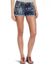 XOXO Juniors Cuffed Studded Denim Short, Indigo, 3/4