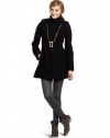 XOXO Juniors Belted Military Trendy Coat, Black, Large