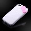 Hello Kitty White Silicone w bow (bow color may vary) Flexa silicone case cover for Apple iPhone 4 4G 4S