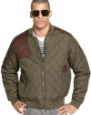 Sean John Nylon Men's Quilted Hunting Bomber Jacket Green Size XL