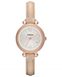 A slimmer version of their Heather collection, this Fossil watch stuns in feminine hues.