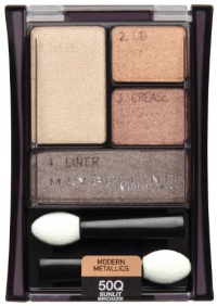 Maybelline New York Expert Wear Eyeshadow Quads, 50q Sunlit Bronze Modern Metallics, 0.17 Ounce