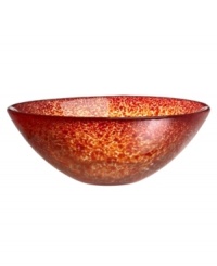 Speckled with fiery red, the Tellus crystal bowl makes a brilliant centerpiece for the dining room or coffee table. Its minimalist shape is perfect for holding whole fruit or dinner rolls but looks simply stunning all on its own.