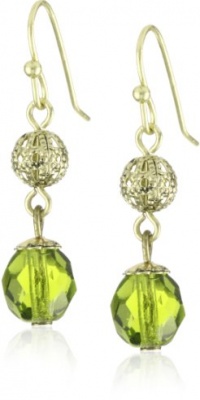 1928 Jewelry Olive and Brass Globe Earrings