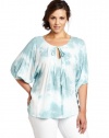 Karen Kane Women's Plus-Size Tie Dye Pintuck Top