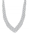 Spark up a conversation with this head-turning statement piece. Crafted in sterling silver, this intricately woven necklace by Giani Bernini looks gives the appearance of delicate lace. Approximate length: 15-3/4 inches + 1/2-inch extender.