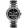 DKNY Ceramic Silver-tone with Glitz Black Dial Women's watch #NY8180