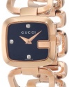 Gucci Women's YA125512 G-Gucci Black Sun Brushed Dial with Diamonds Watch