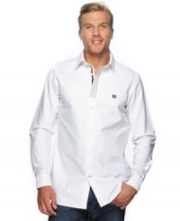 Nothing compares to a classic. This white oxford shirt from Argyleculture is a surefire way to adds some preppy polish to any look.