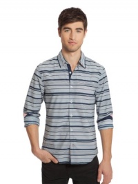 GUESS Summit Striped Long-Sleeve Shirt