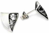 Elizabeth and James Thorns Sterling Silver White Sapphire Stud Earrings