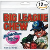 Big League Chew, Outta' Here Original Bubble Gum, 2.12-Ounce Pouches (Pack of 12)