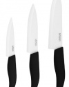 Miyako 3-piece Ceramic Knife Gift Set (6 Chef's, 5 Utility & 4 Paring), Glossy White