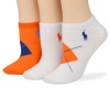 Ralph Lauren women's socks Argyle cotton no show white/orange 3 pairs