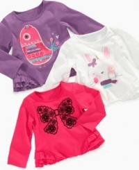 She'll look so cute in this First Impressions tee decorated with sweet playful prints.