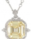 Judith Ripka Estate Estate Ascher Cut Stone Canary Pendant Necklace