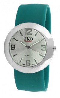 TKO ORLOGI Women's TK614-STL Silver Slap Metal Teal Watch