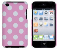 Pink Polka Dot Embossed Hard Case for Apple iPod Touch 4, 4G (4th Generation)