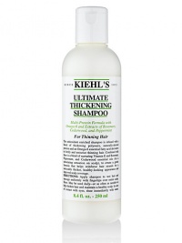 A restorative and protective shampoo for thinning hair. Combines a unique thickening technology with a blend of naturally derived proteins, antioxidants and Omega-6. Refreshing extracts to reinforce fragile hair and improve the look and feel of hair mass and scalp coverage. 8.4 OZ. 