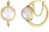 Majorica Vermeil 10mm Single Mabe White Hoop Earrings