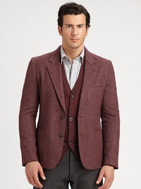 A well-tailored suiting essential with extraordinary, modern appeal defines this single-breasted blazer, shaped in a lightweight, luxurious wool blend.Button-frontChest, waist welt pocketsRear ventAbout 29 from shoulder to hem80% wool/8% polyamide/7% silk/5% cashmereDry cleanMade in Italy