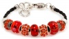 Royal Diamond Circle of love Multi-color Murano Beads Designer Fashion Bracelet with Swarovski Crystals on a Silk Braided Cord