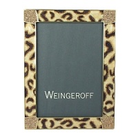 This ultrachic frame from Weingeroff borrows from the runway with a hand-painted leopard-print border that's accented with hand-set Swarovski® crystals.