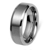 Beveled Edge Center Brushed Finish 8mm Comfort Fit Mens Tungsten Carbide 8mm