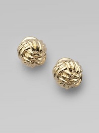 This shiny knotted design is at once classic and fresh.12K goldplated Drop about ½ 14K gold filled posts Imported