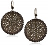 Liz Palacios Piedras Jet Swarovski Crystallized Circle Earrings