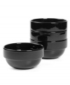 Keep the kitchen and table in check with Stax Living dinnerware. A sleek black glaze adorns cereal bowls for everyday use, in a shape designed for efficient stacking and storage. Perfect for small spaces!