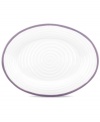 Distinctly ribbed Sophie Conran dinnerware sets your table with the charm of traditional hand-thrown pottery, but the durability of contemporary Portmeirion porcelain. Mix the banded Carnivale platter with solid mulberry pieces.