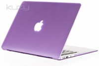 Kuzy - AIR 13-inch PURPLE Rubberized Hard Case Cover SeeThru for NEW Apple MacBook Air 13.3 (A1369 and A1466) Aluminum Unibody