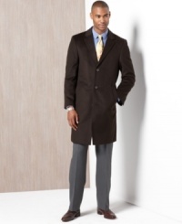 The tops in topcoats: Kenneth Cole's single-breasted Whitney, an overcoat tailored from the most luxurious cashmere.