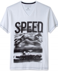 Get up to speed this season: Calvin Klein Jeans' T-shirt with cheetah and sports car graphic.