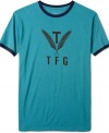 The classic ringer tee comes on strong this season-especially when it's printed with a vintage-look logo. Great case in point: This TFG graphic T-shirt from Triple Fat Goose.