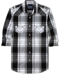 Your all-weekend all-star. This plaid shirt from American Rag sets the standard for casual style.