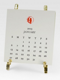 The perfect calendar for the well-dressed desk. Each month features an image from our distinguished collection, hand-engraved in assorted color inks. Includes 12 calendar cards and a classic nineteenth century-inspired brass table easel.About 3.5 X 4Hand-engravedMade in USA