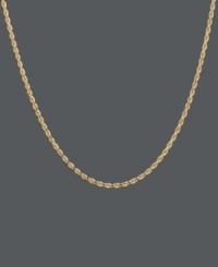 Wrap yourself in a long layer of gold. Necklace features a diamond cut chain crafted in 14k gold. Approximate length: 30 inches.