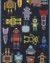 Momeni Robots Rug, Steel Blue, 3' x 5'