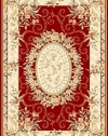 Safavieh LNH328C Lyndhurst Collection Red and Ivory Area Rug, 5-Feet 3-Inch by 7-Feet 6-Inch