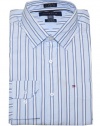 Tommy Hilfiger Men Custom Fit Long Sleeve Logo Striped Shirt