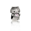 Bling Jewelry 925 Silver Pink CZ Cool Kitty Cat Animal Charm Bead Fits Pandora