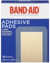 Band-Aid Brand Adhesive Bandages, Large Adhesive Pads, 10-Count Bandages (Pack of 2)