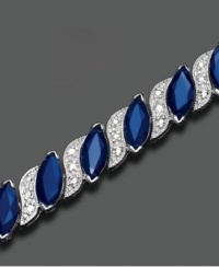 Macy's for Jasco Designs Sterling Silver, Sapphire and Diamond Bracelet