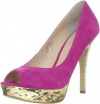 Enzo Angiolini Women's Sully10 Platform Pump,Pink Suede,8 M US