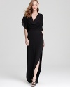 Exuding timeless glamour, Halston Heritage's flutter sleeve gown lends sophisticated chic in classic black.